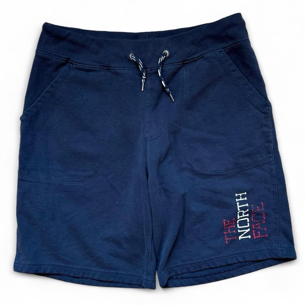 The North Face Navy Blue Fleece Shorts Mens Size Medium Elastic Waist Drawstring
